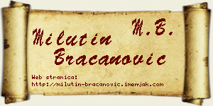 Milutin Bracanović vizit kartica